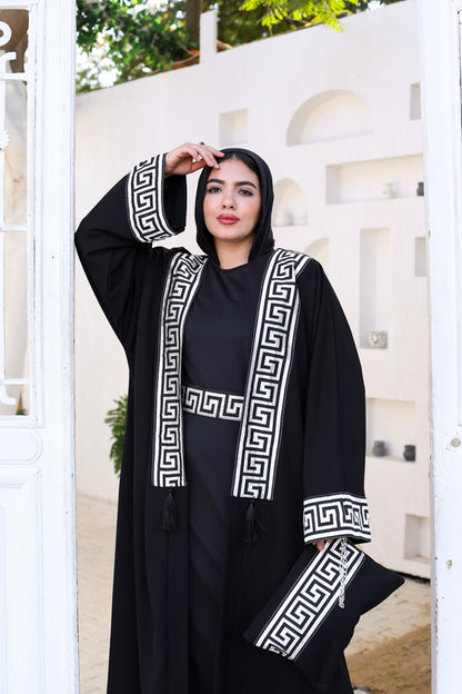 Greek Key Black Kaftan