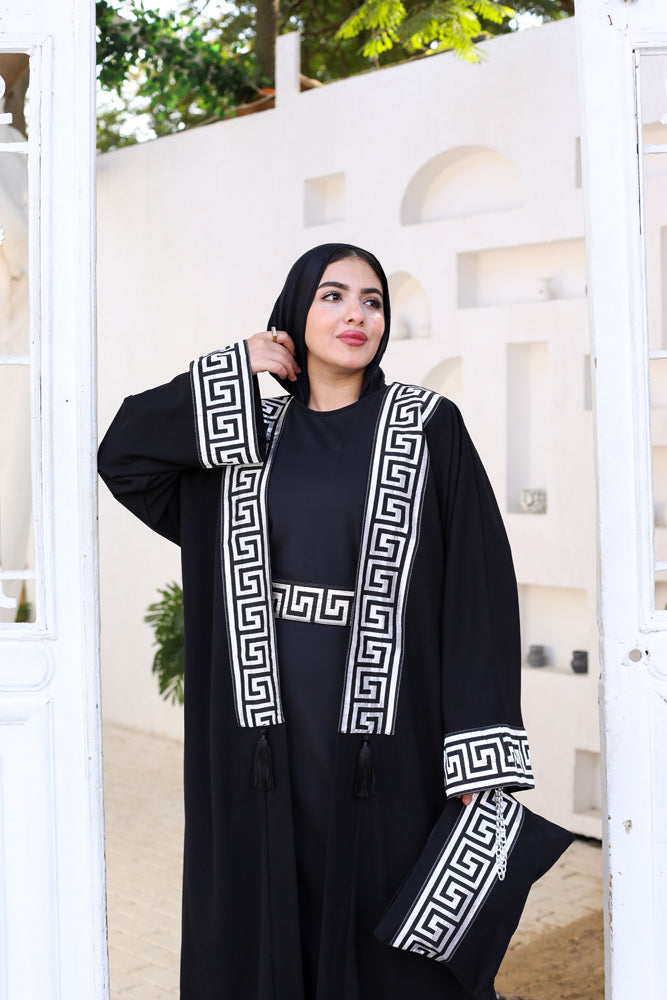 Greek Key Black Kaftan