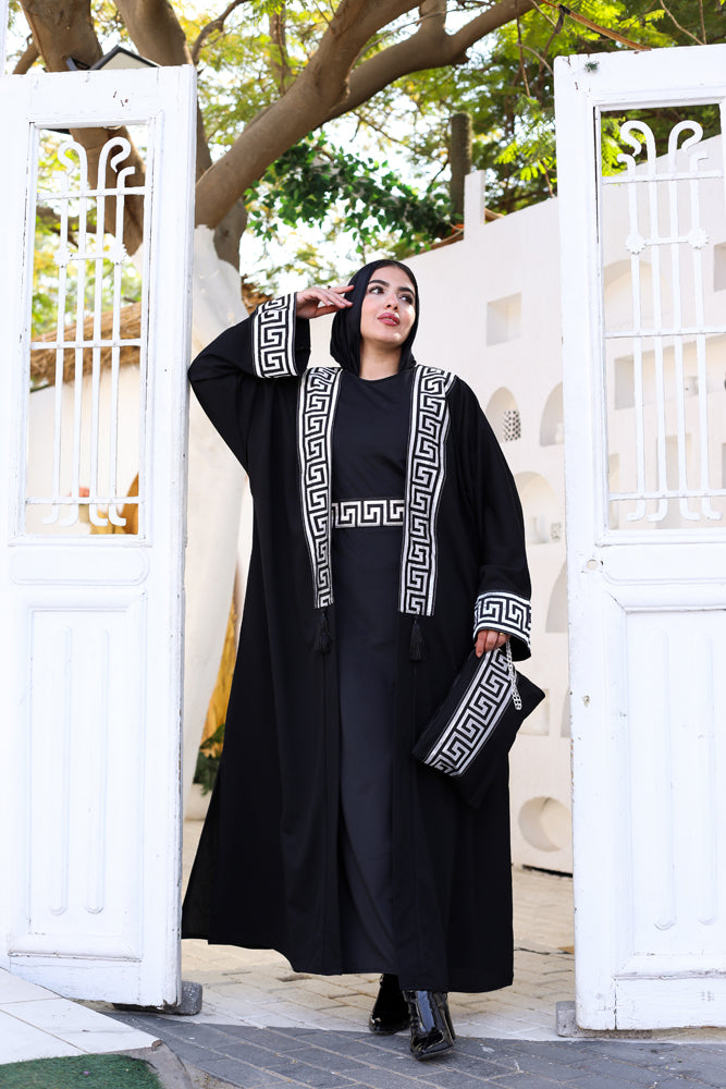 Greek Key Black Kaftan