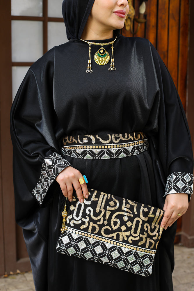 Moroccan Black closed Kaftan