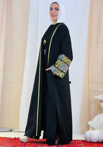 El Tarek Collection (Gold Silver Calligraphy Black kaftan)
