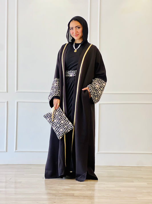 El Tarek Collection Black Golden Kaftan