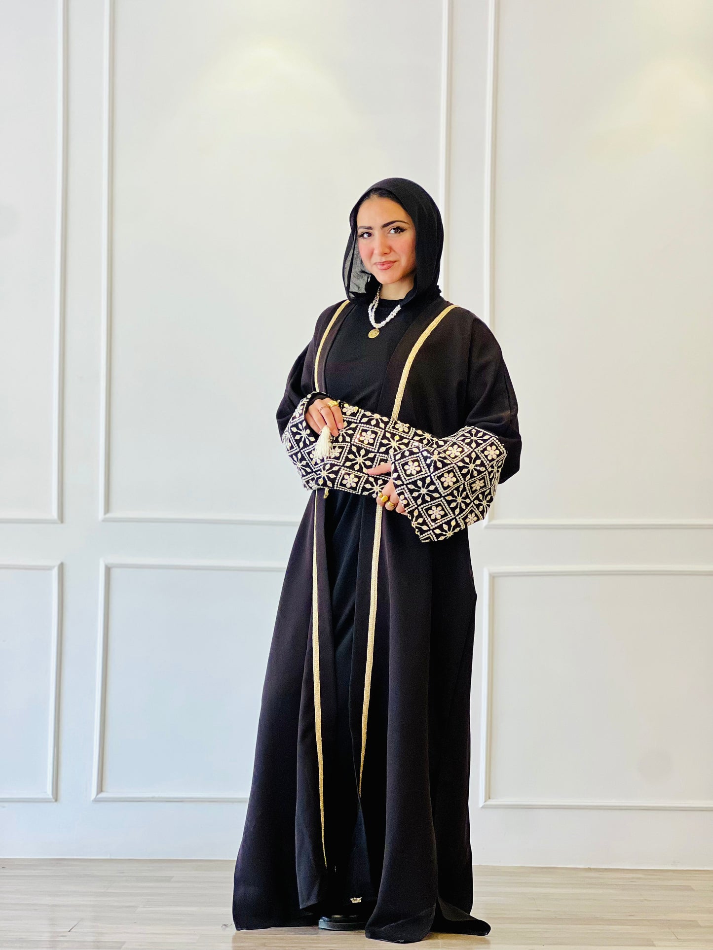 El Tarek Collection Black Golden Kaftan