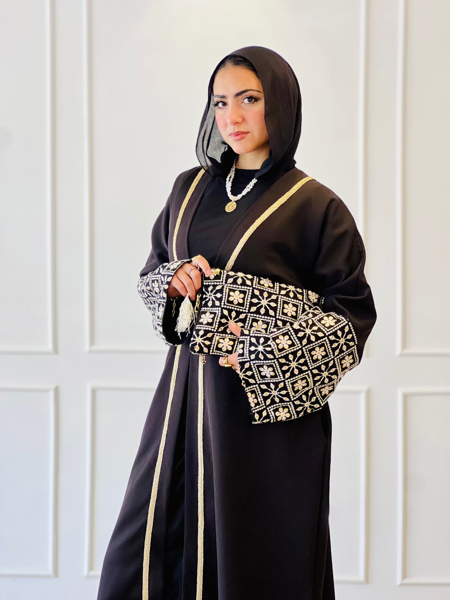 El Tarek Collection Black Golden Kaftan