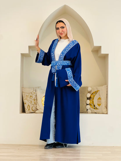 Islamic Calligraphy Blue Kaftan
