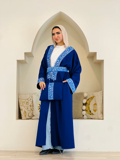 Islamic Calligraphy Blue Kaftan