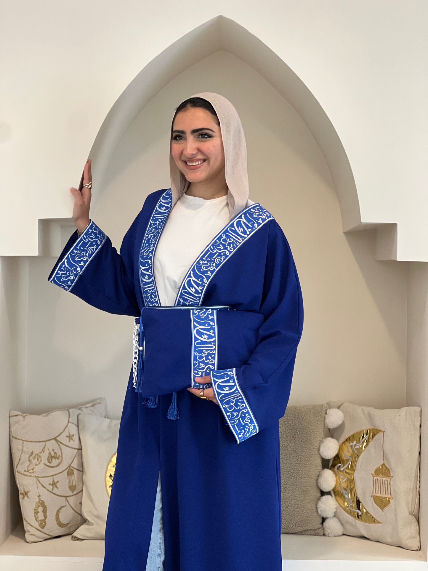 Islamic Calligraphy Blue Kaftan