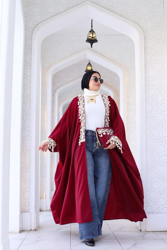 Farfasha Maroon Kaftan