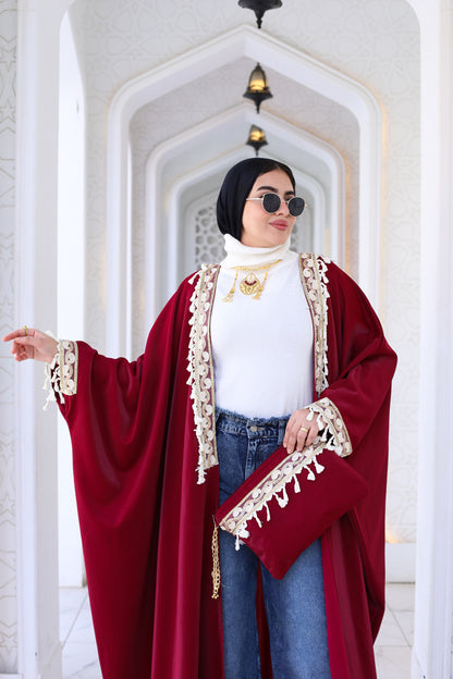 Farfasha Maroon Kaftan