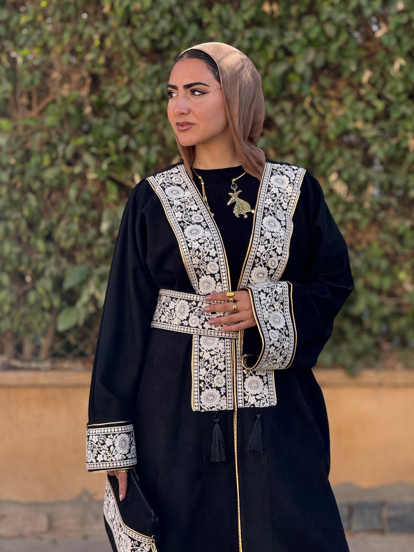 Floral Black Kaftan