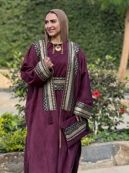 Burgundy Golden Kaftan