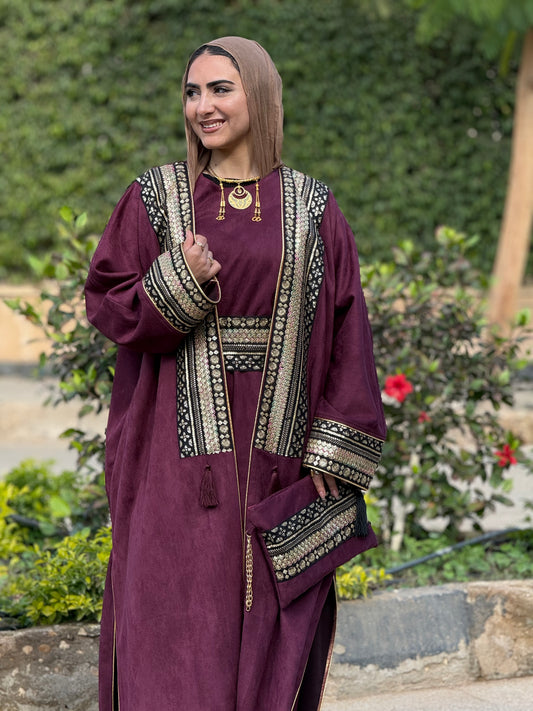 Burgundy Golden Kaftan
