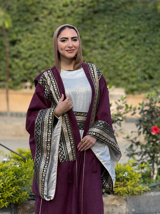 Burgundy Golden Kaftan