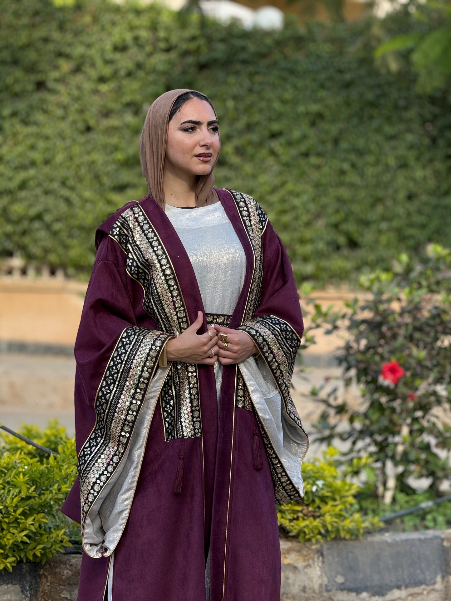 Burgundy Golden Kaftan