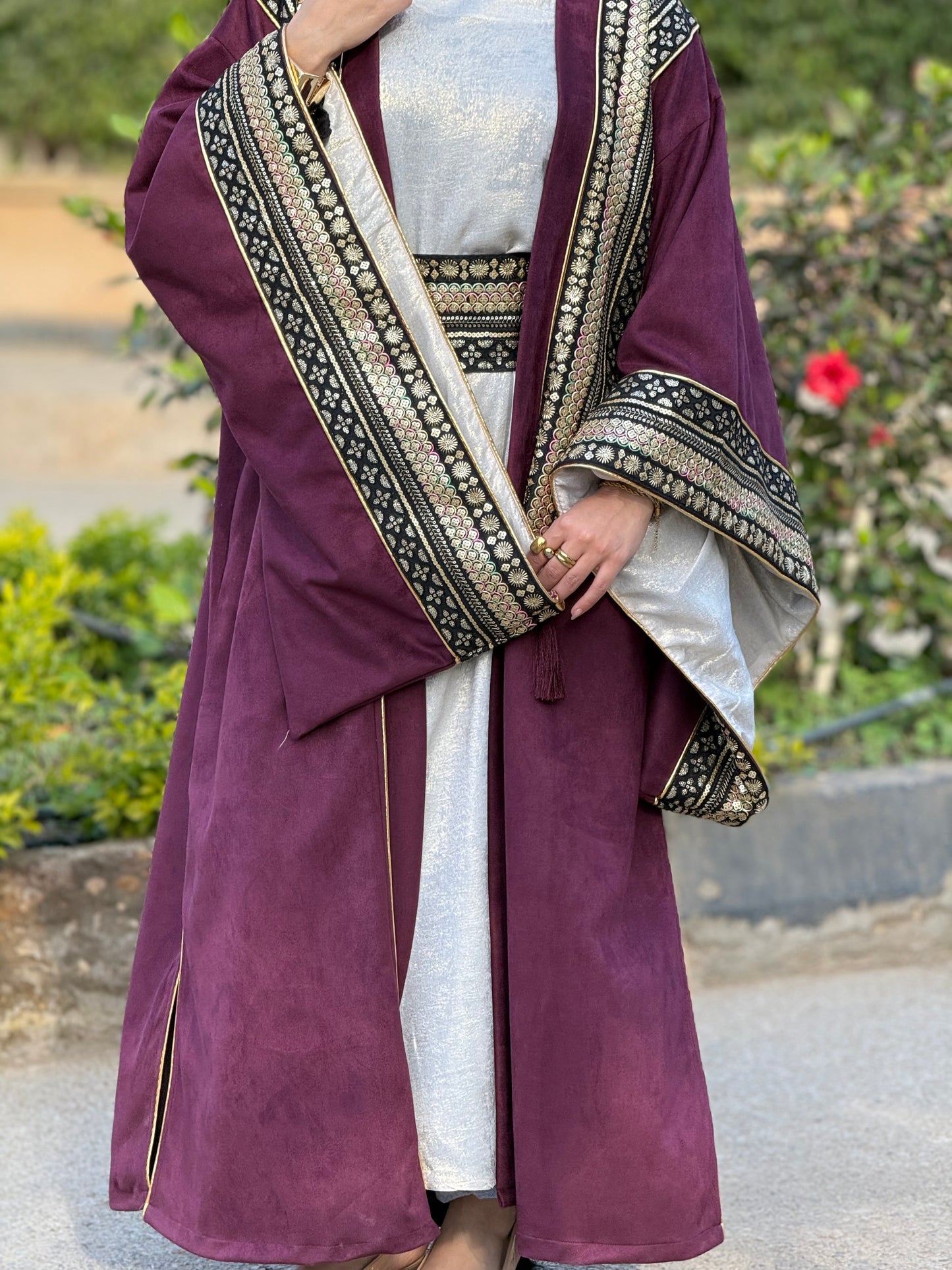 Burgundy Golden Kaftan