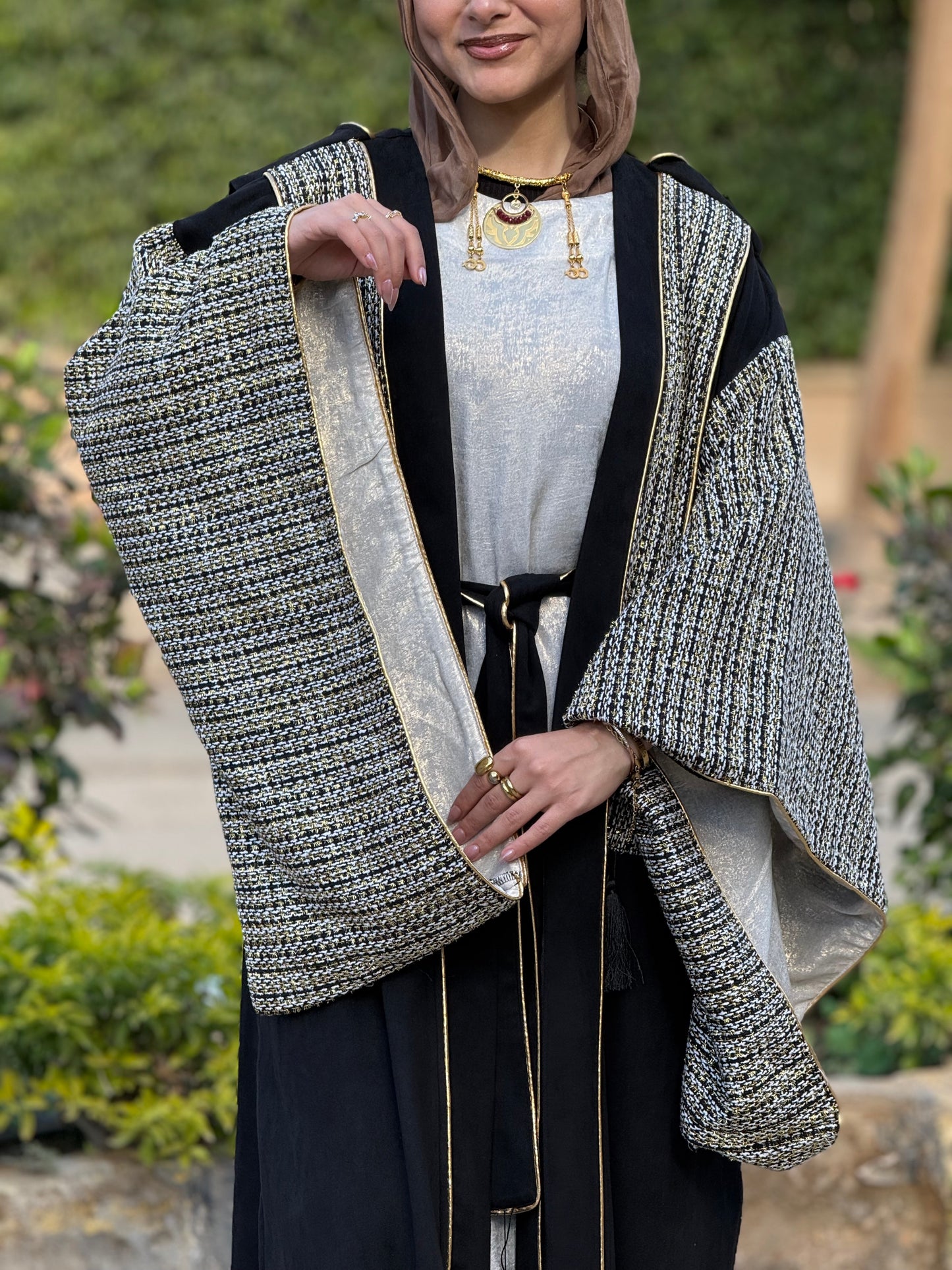 Shimmery Black Kaftan