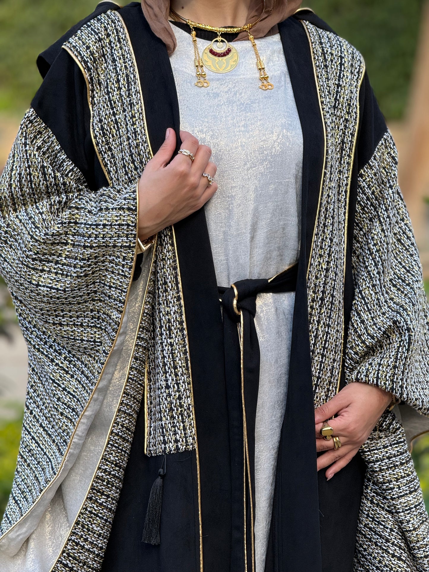 Shimmery Black Kaftan