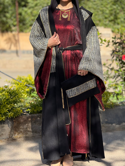 Maroon Shimmery Black Kaftan