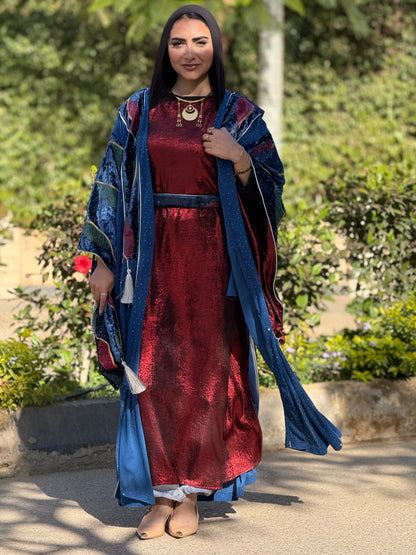 Royal Blue Maroon touch Kaftan