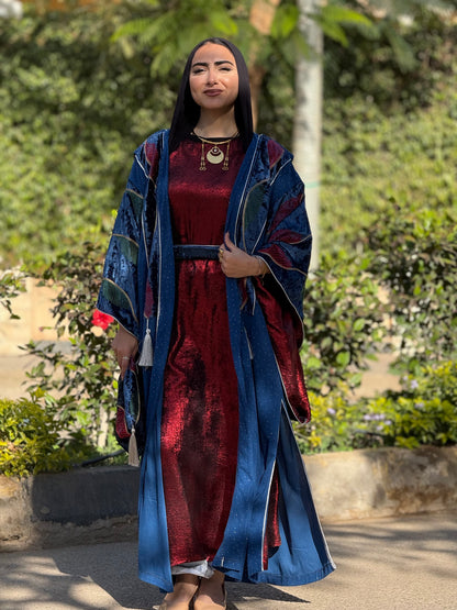 Royal Blue Maroon touch Kaftan