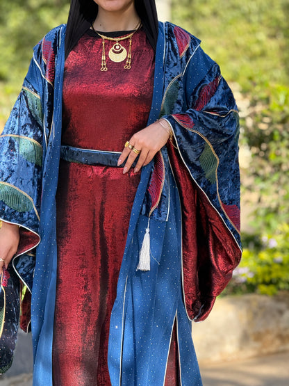 Royal Blue Maroon touch Kaftan