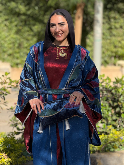 Royal Blue Maroon touch Kaftan