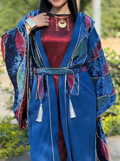 Royal Blue Maroon touch Kaftan