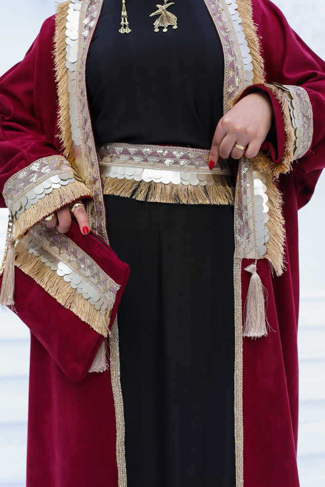 Torath Maroon Kaftan