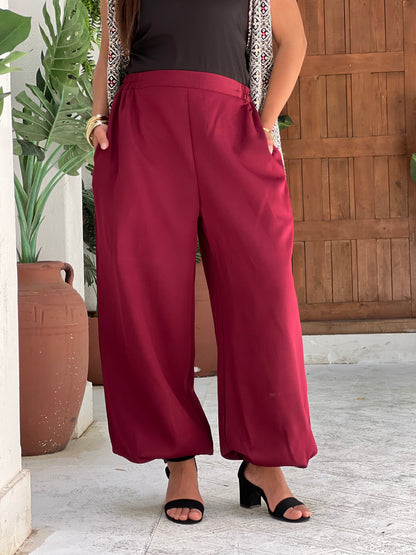 Jasmine Vest Set in Maroon