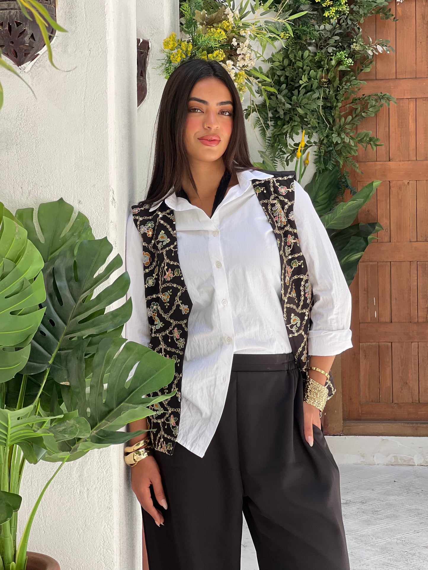 Jasmine Vest Set in Black