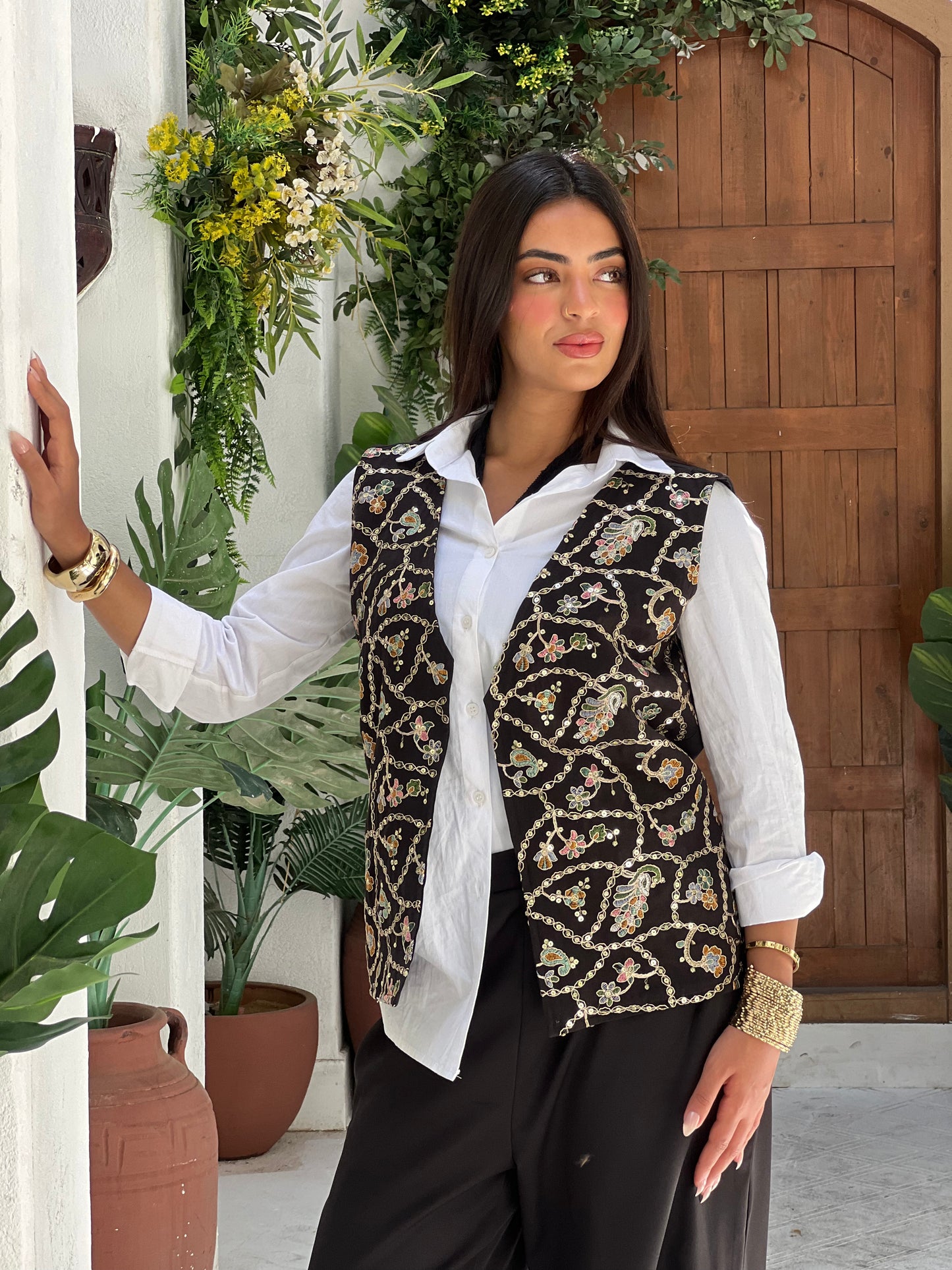 Jasmine Vest Set in Black