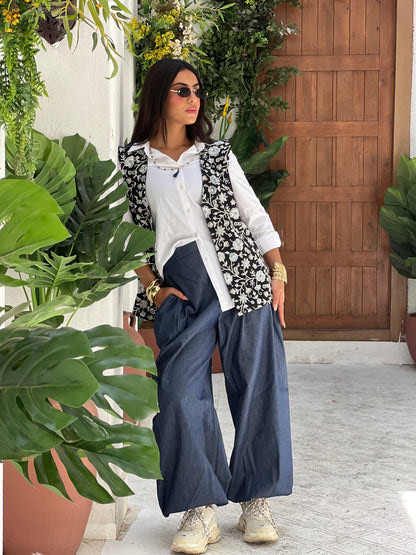 Jasmine Vest Set in Jeans