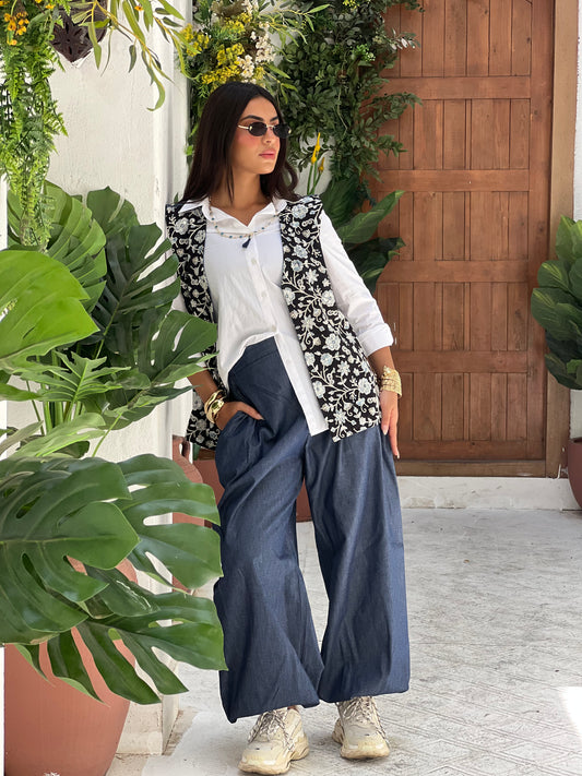 Jasmine Vest Set in Jeans