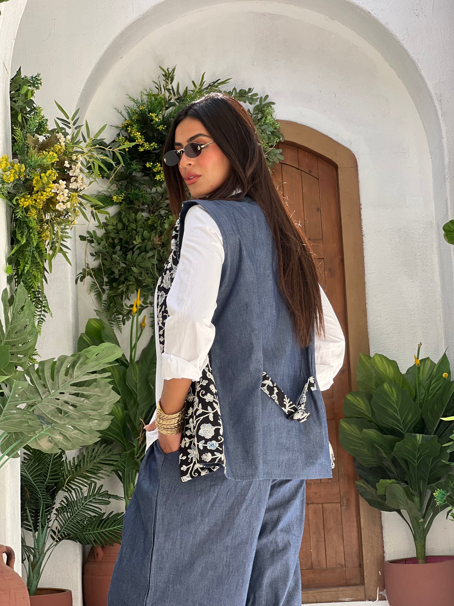 Jasmine Vest Set in Jeans