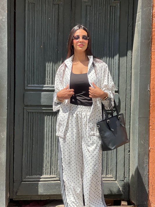 Polka Dots Set in White