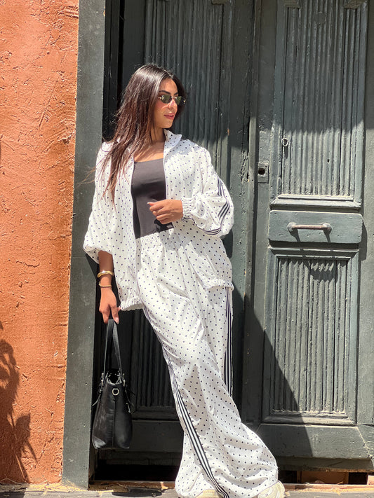 Polka Dots Set in White