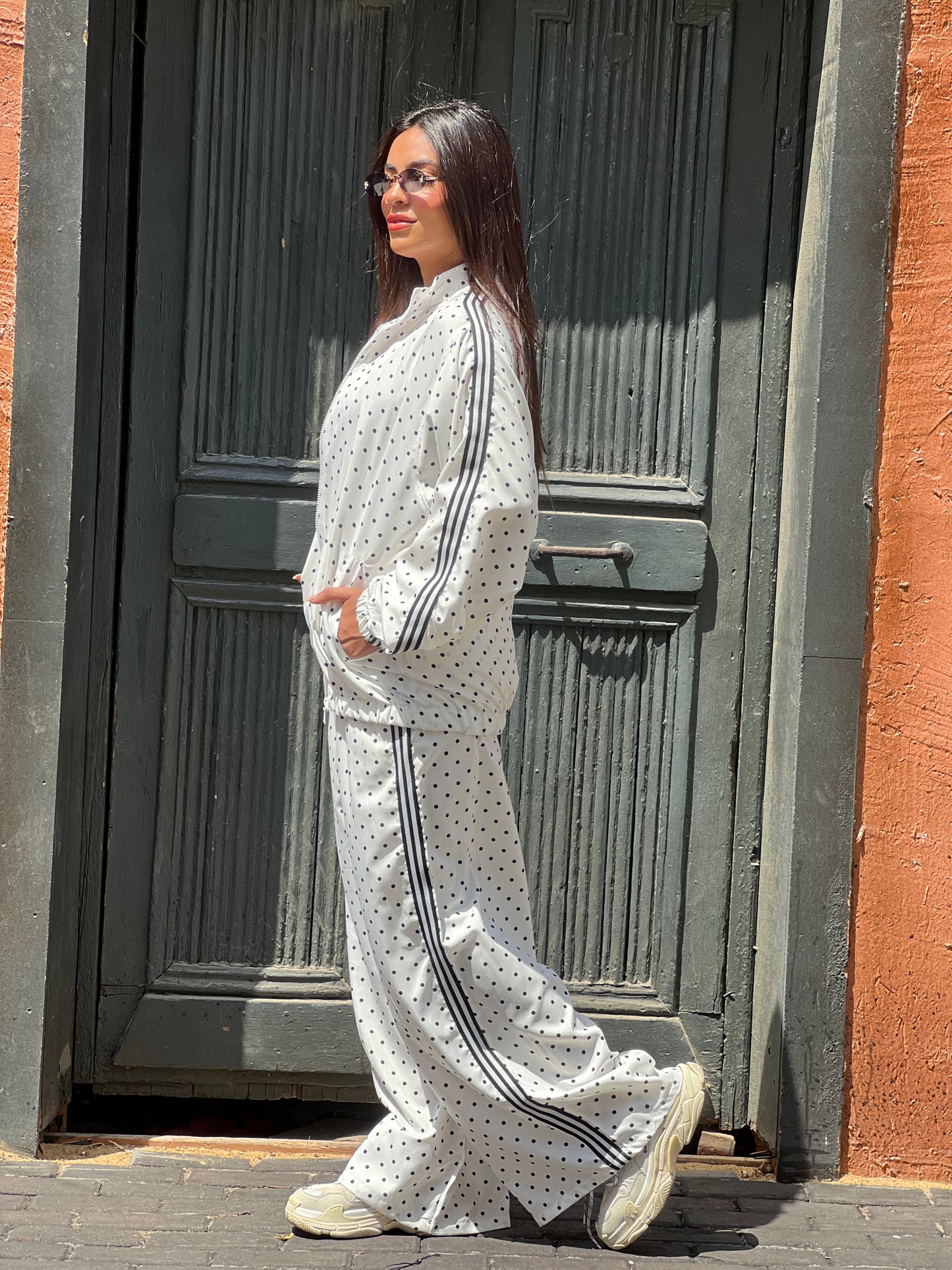 Polka Dots Set in White