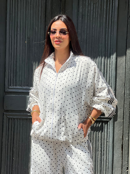 Polka Dots Set in White