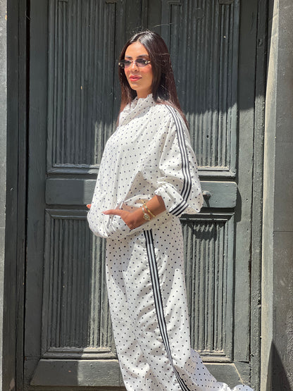 Polka Dots Set in White