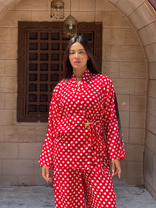 Polka Dots Set in Red