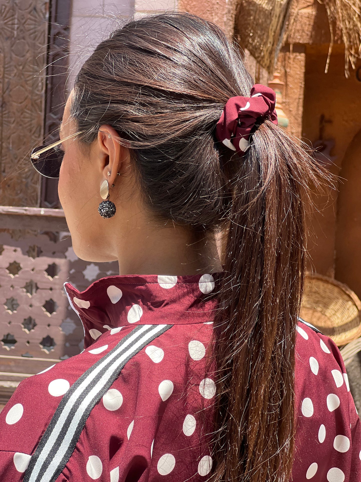 Polka Dots Set in Maroon