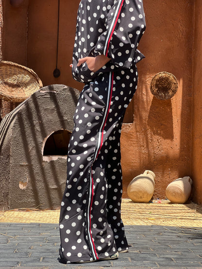 Polka Dots Set in Black with Red Touch