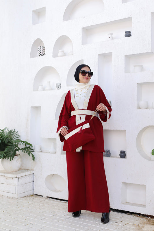 Islamic design maroon Set