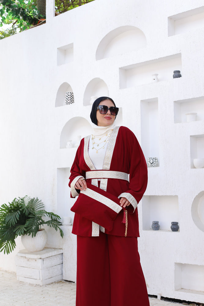 Islamic design maroon Set