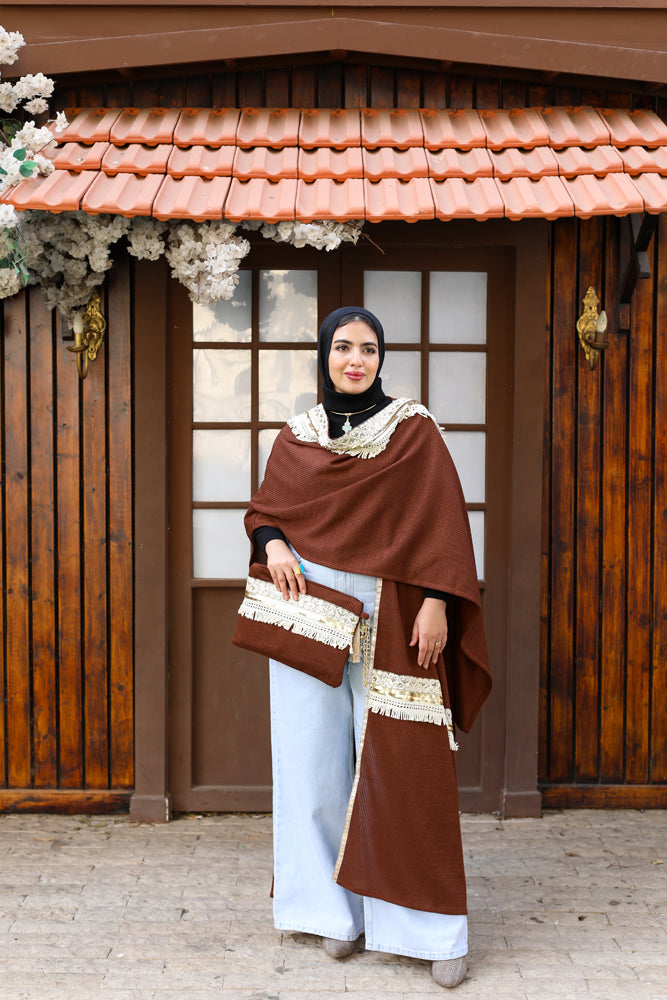 Dark Camel Long poncho