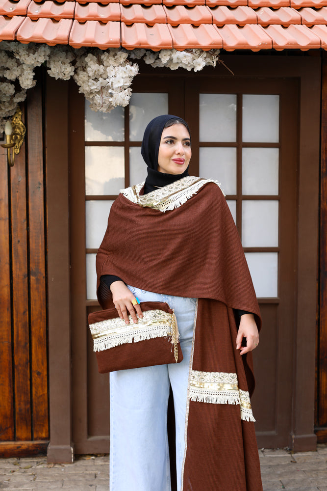 Dark Camel Long poncho