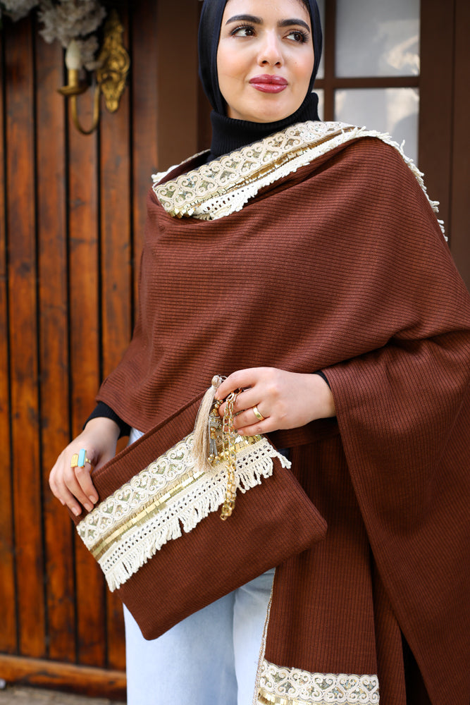 Dark Camel Long poncho