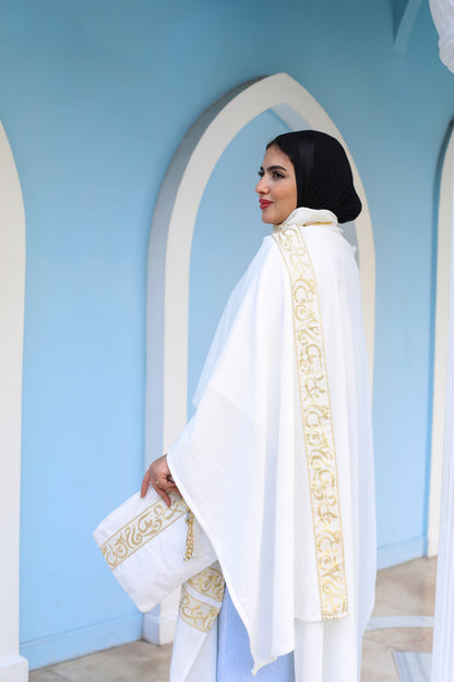 Islamic Calligraphy White Long poncho