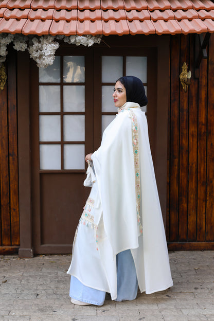 Farfasha White Long poncho