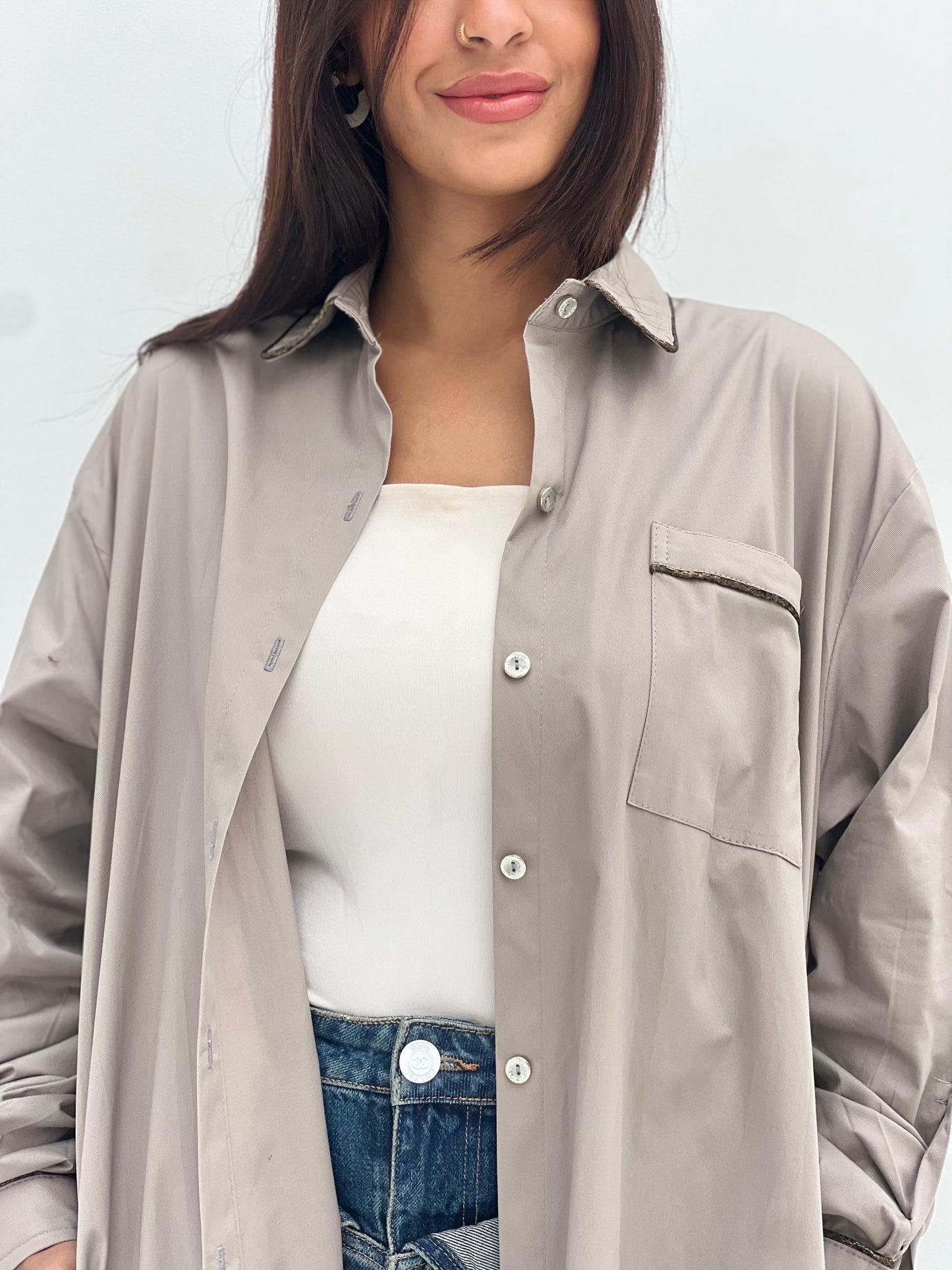 Light Grey Chemise Dress